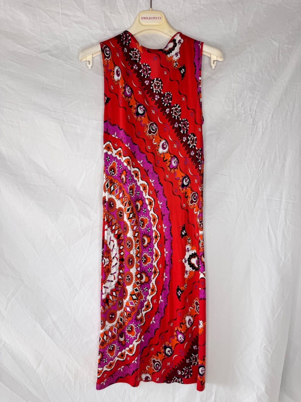 Emilio Pucci Vintage Rare Red & Pink Twist-Front Sleeveless Dress - Picture 10 of 15